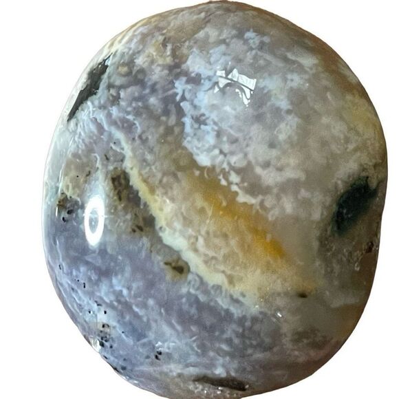 Ocean Jasper palm stone crystal natural druzy clouds agate agatized yellow red j - Picture 1 of 10